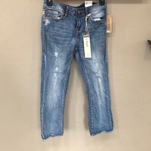Denim jeans crop mid rise